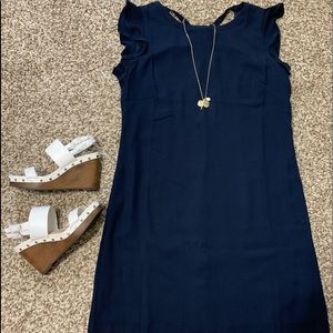 FINAL SALE - Tie Back Flutter Shift Dress